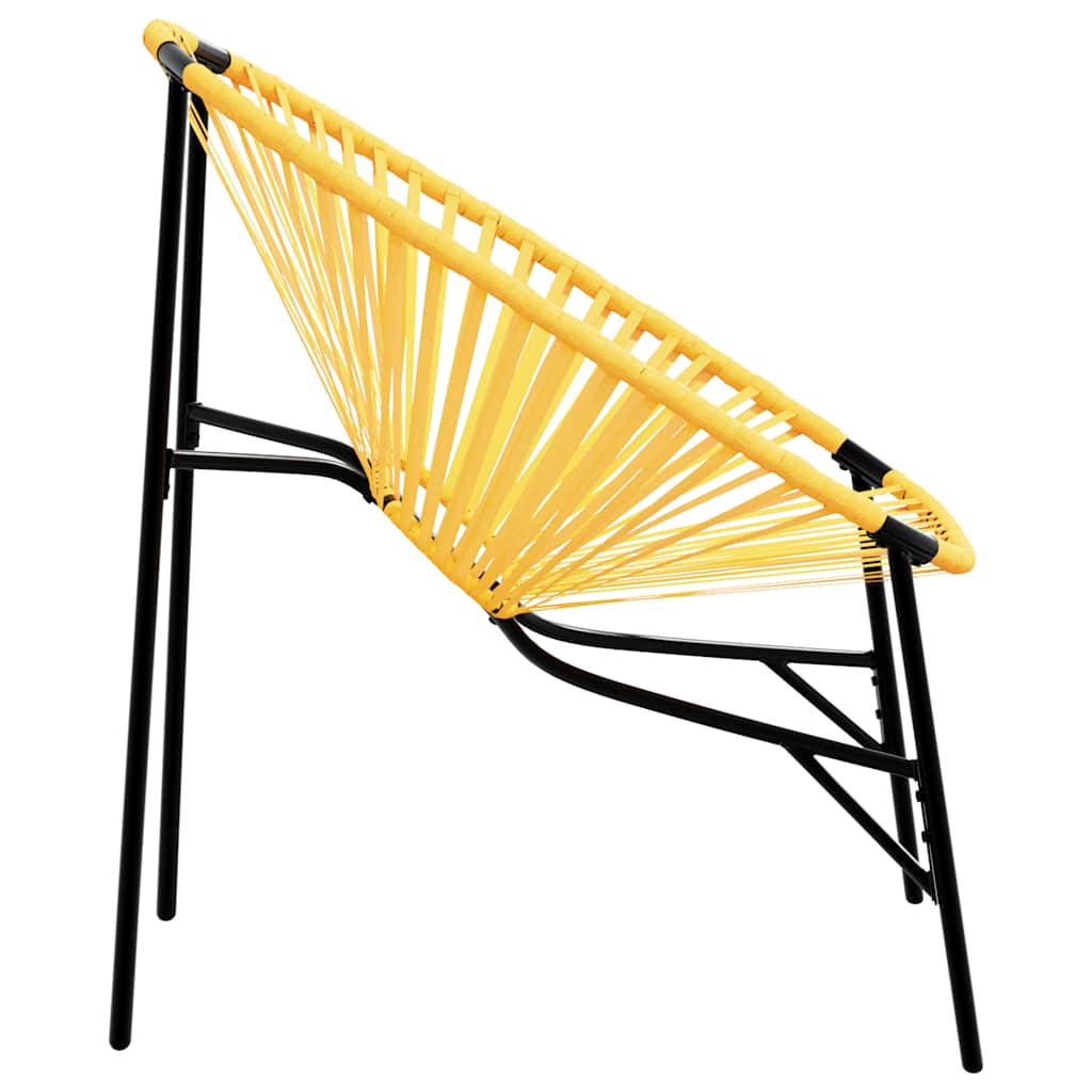 Garden Egg Chair Black and Yellow Poly Rattan